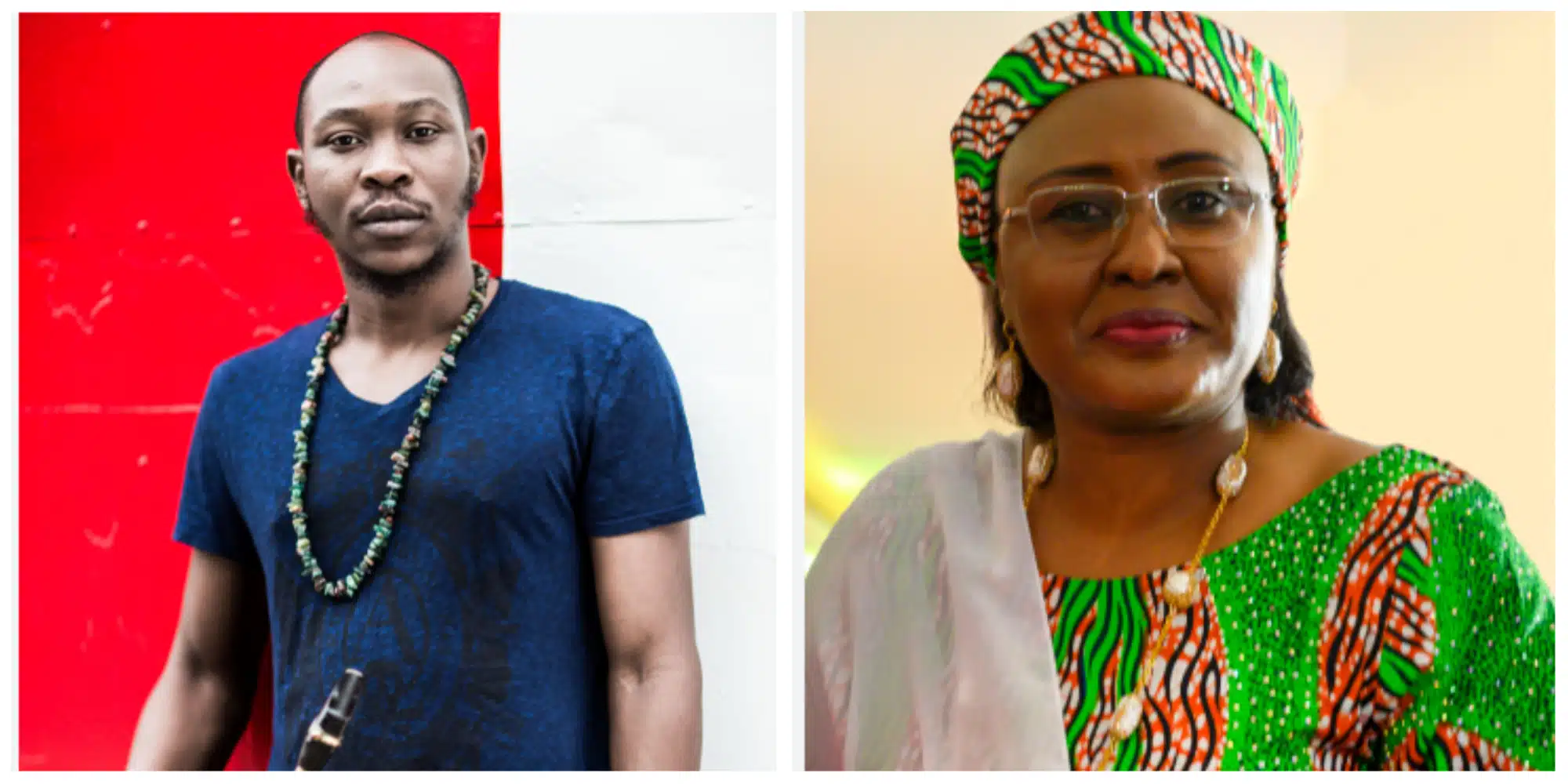 Seun Kuti dares Aisha Buhari to arrest him as he body shames her (Video)